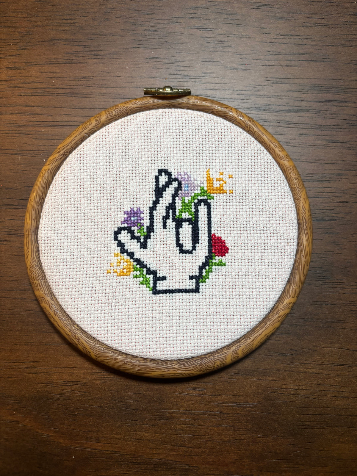 ASL "I Really Love You" with Flowers Cross-stitch Pattern & Custom Stitching