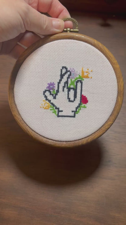ASL "I Really Love You" with Flowers Cross-stitch Pattern & Custom Stitching